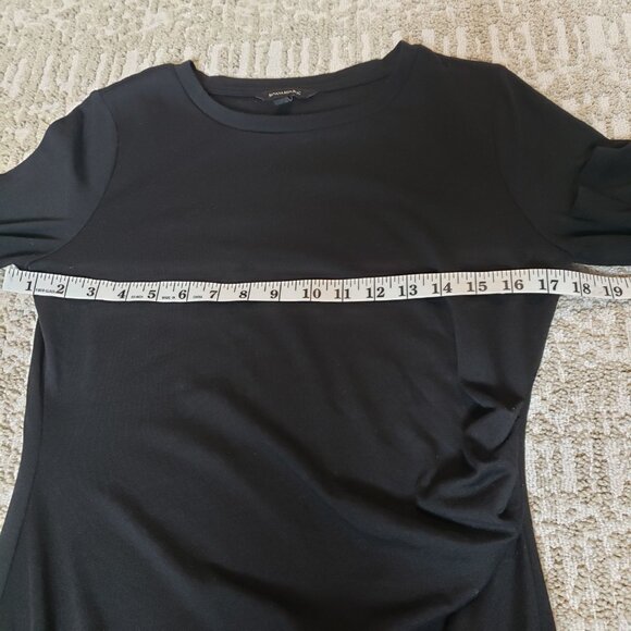 Banana Republic Soft Lux Shirred Side Sheath Midi Dress Black Ladies Size Med - Picture 7 of 13